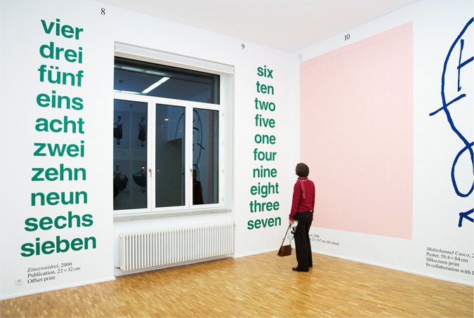 Julia Born. Title of the Show (2009), vue de l’installation, Galerie für Zeitgenössische Kunst, Leipzig, en collaboration avec Laurenz Brunner